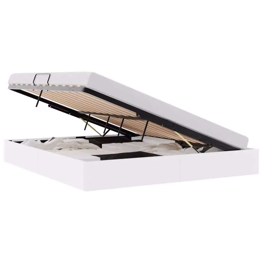Letto con Contenitore Moderno vidaXL in Similpelle Bianco, L/P/H: 183 x 213 x 78 cm – 2