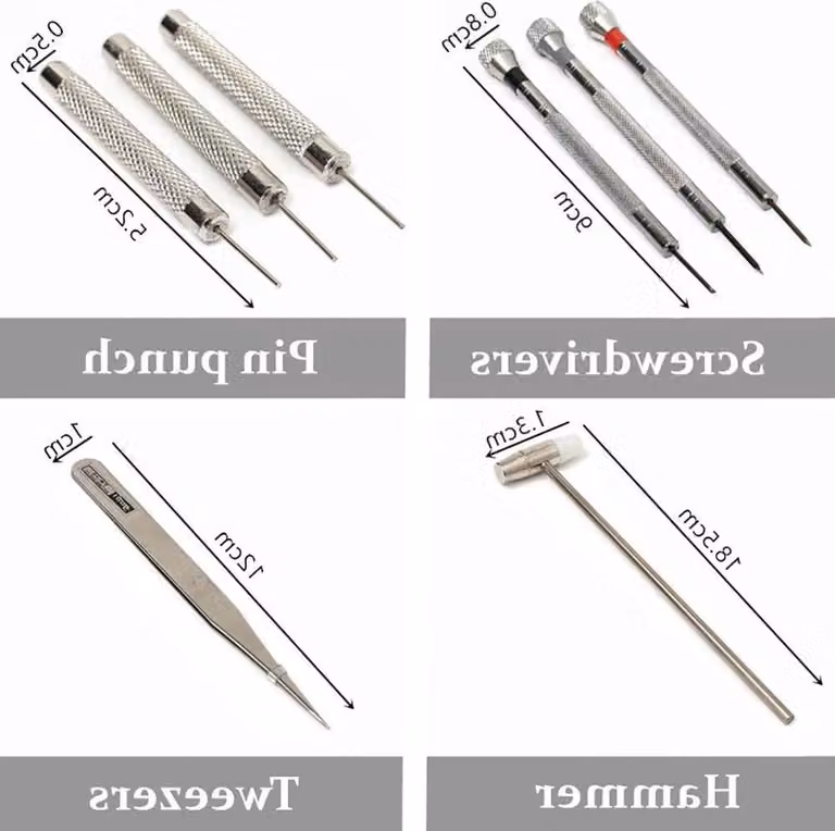 Kit di strumenti per la riparazione di orologi da 147 pezzi - Set di strumenti per molle - Strumento per perni di collegamento degli orologi.