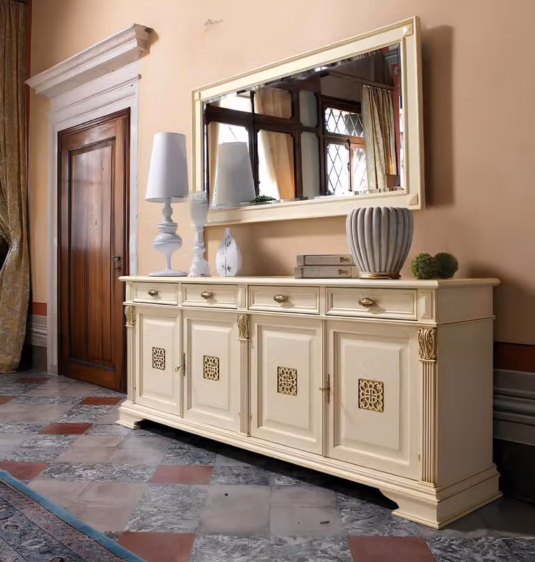 Große Buffet Kommode Kommoden Schrank Barock Rokoko Anrichte Konsole Möbel holz