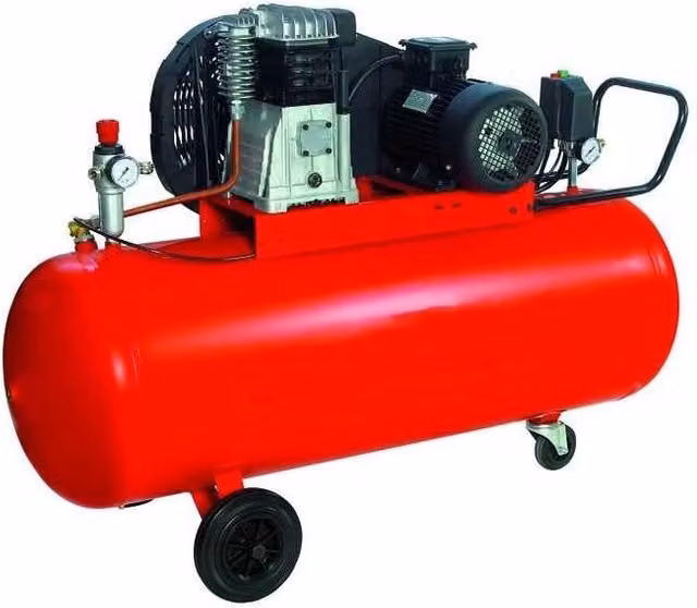 Compressore Gobriko rosso da 200 l con motore da 3 Hp e 2 cilindri