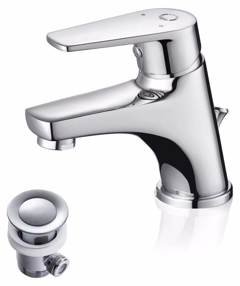 Miscelatore per lavabo, da montare a incasso, con aeratore a risparmio idrico, cromato, attacco G3/8