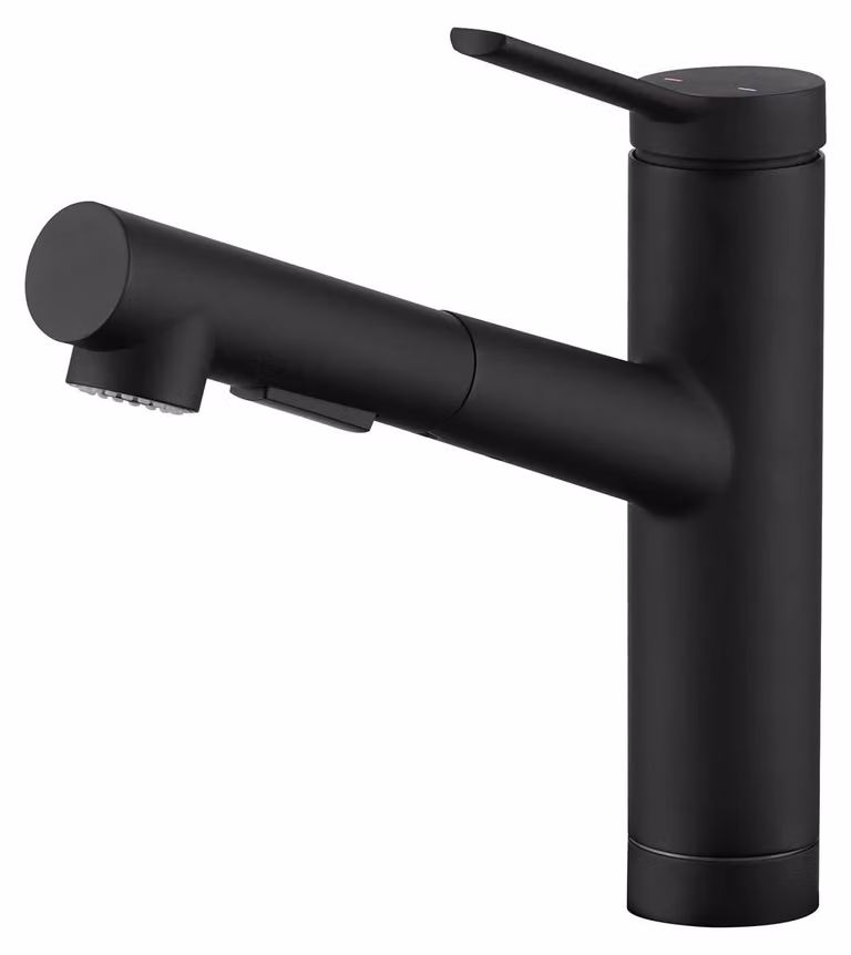 Rubinetto da cucina con doccetta estraibile e 2 tipi di getto, colore nero opaco