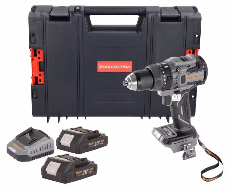 Avvitatore a percussione a batteria Procraft Industrial CD20B-BB 20 V 150 Nm brushless + 2 batterie da 2,0 Ah + caricabatterie + valigetta RHINO
