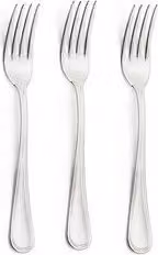 Set di 3 forchette da tavola Eme in acciaio inox 18/10 color argento cromo lucido, Lunghezza: 20,5 cm