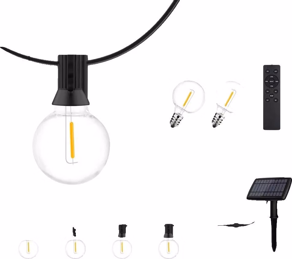 Catena luminosa solare, impermeabile, con telecomando, 80FT 30LED