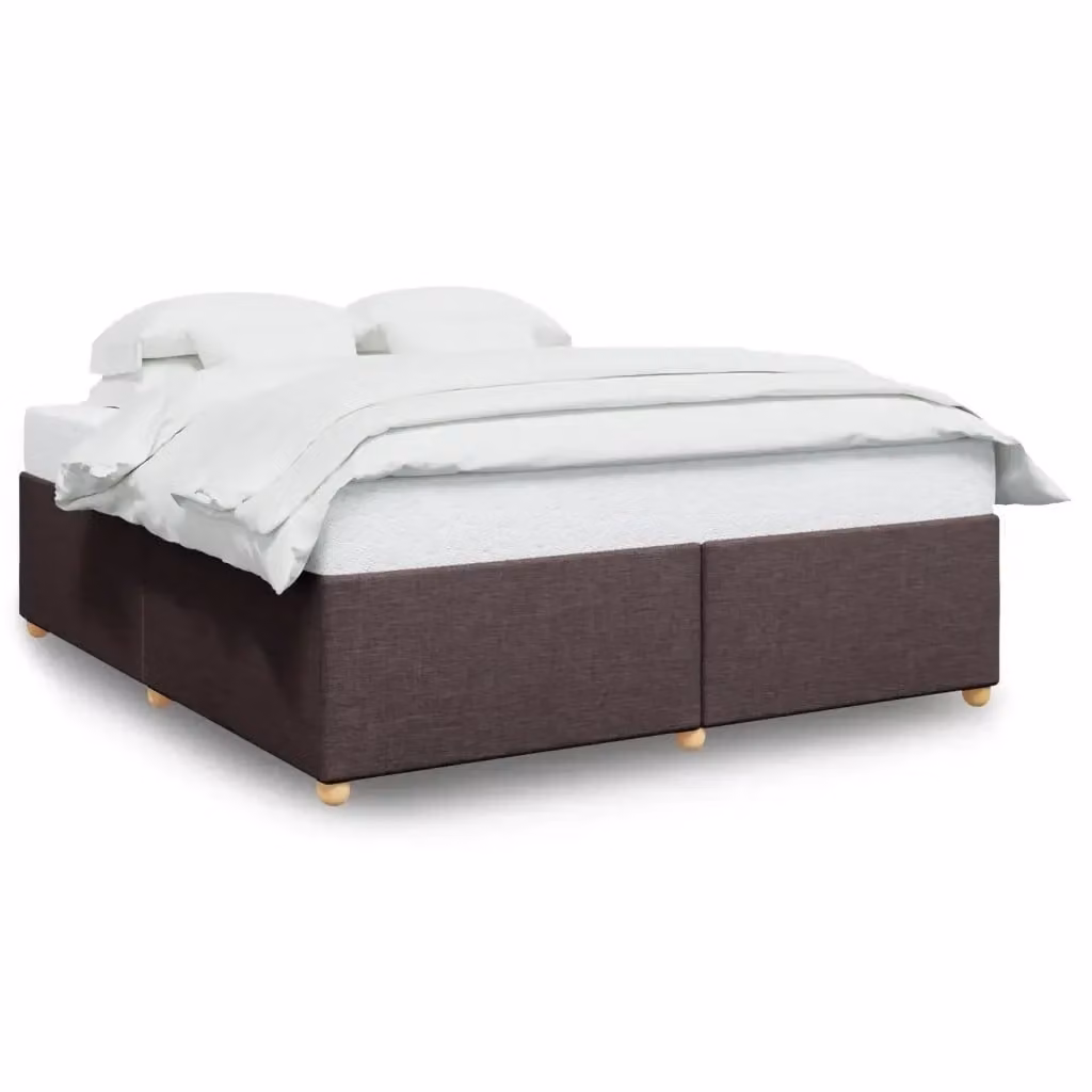Giroletto vidaXL in tessuto marrone con doghe in legno, L/P: 200 x 200 cm – 2