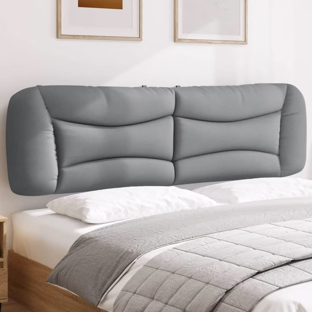 Cuscino Testiera vidaXL Hvar Grigio Chiaro in Tessuto, L: 183 cm