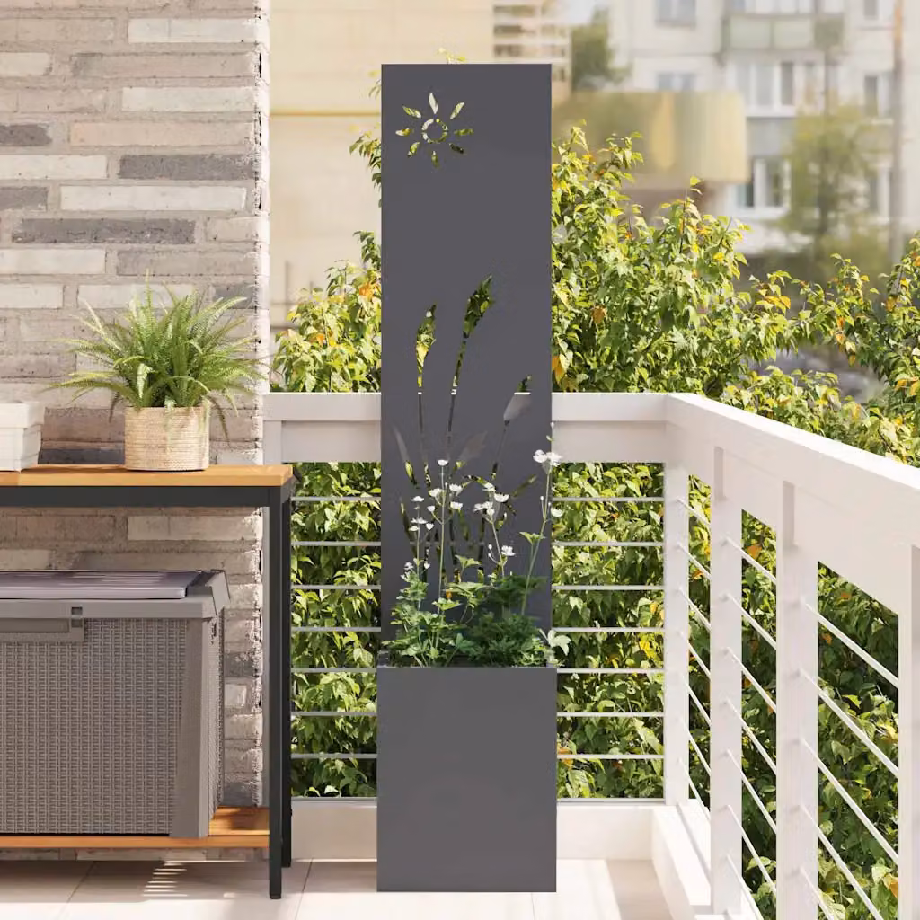 vidaXL Paravento per privacy in giardino in acciaio Antracite L/P/H: 32 x 32 x 150 cm