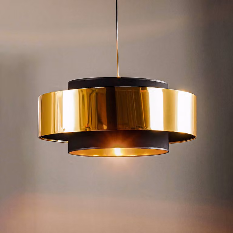Lampada a sospensione Calisto TK Lighting, dimmerabile, Nero, Soggiorno / Sala da pranzo, Tessuto / Stoffa / Seta, Moderno, Lampada a sospensione