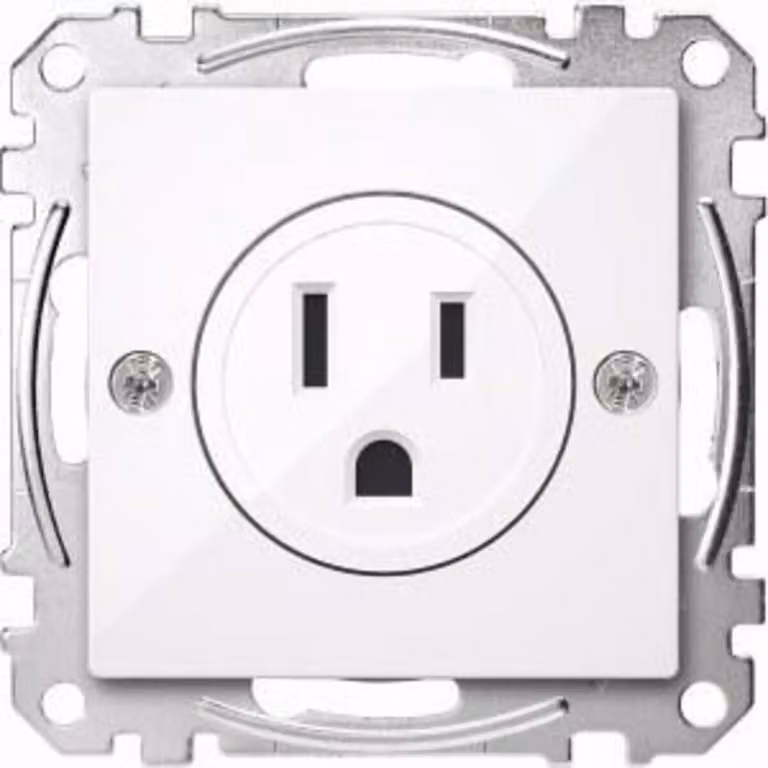 Adattatore per prese elettriche USA, 15 A, bianco lucido, sistema M