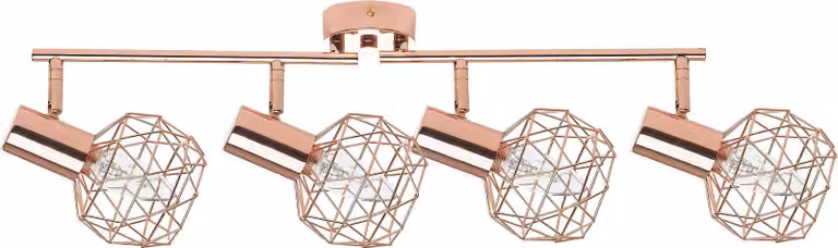 BELIANI Lampada da soffitto in metallo ramato a 4 lampade a bracci mobili regolabili dall'aspetto industriale Lampada da parete moderna