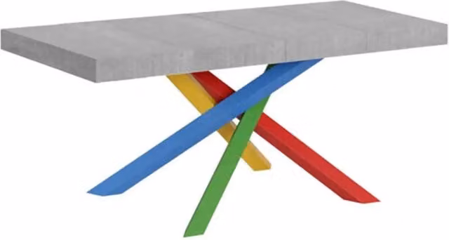 Tavolo allungabile Itamoby Volantis Premium colore grigio con gambe multicolore L: 130-390 cm, P: 90 cm – 1
