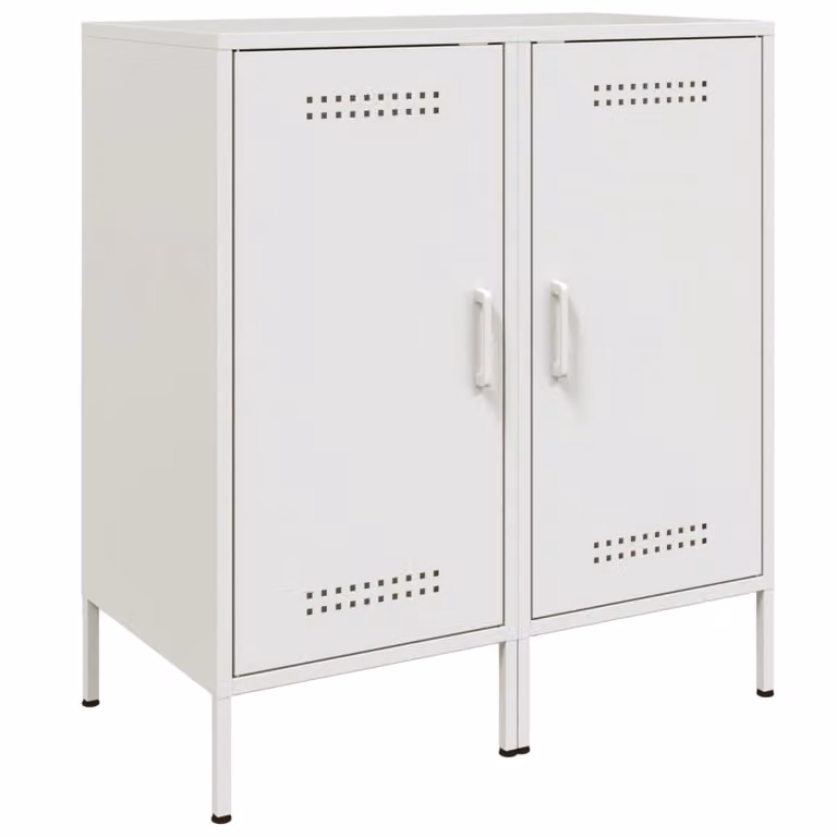 Credenze 2 pz Bianche 36x39x79 cm in Acciaio