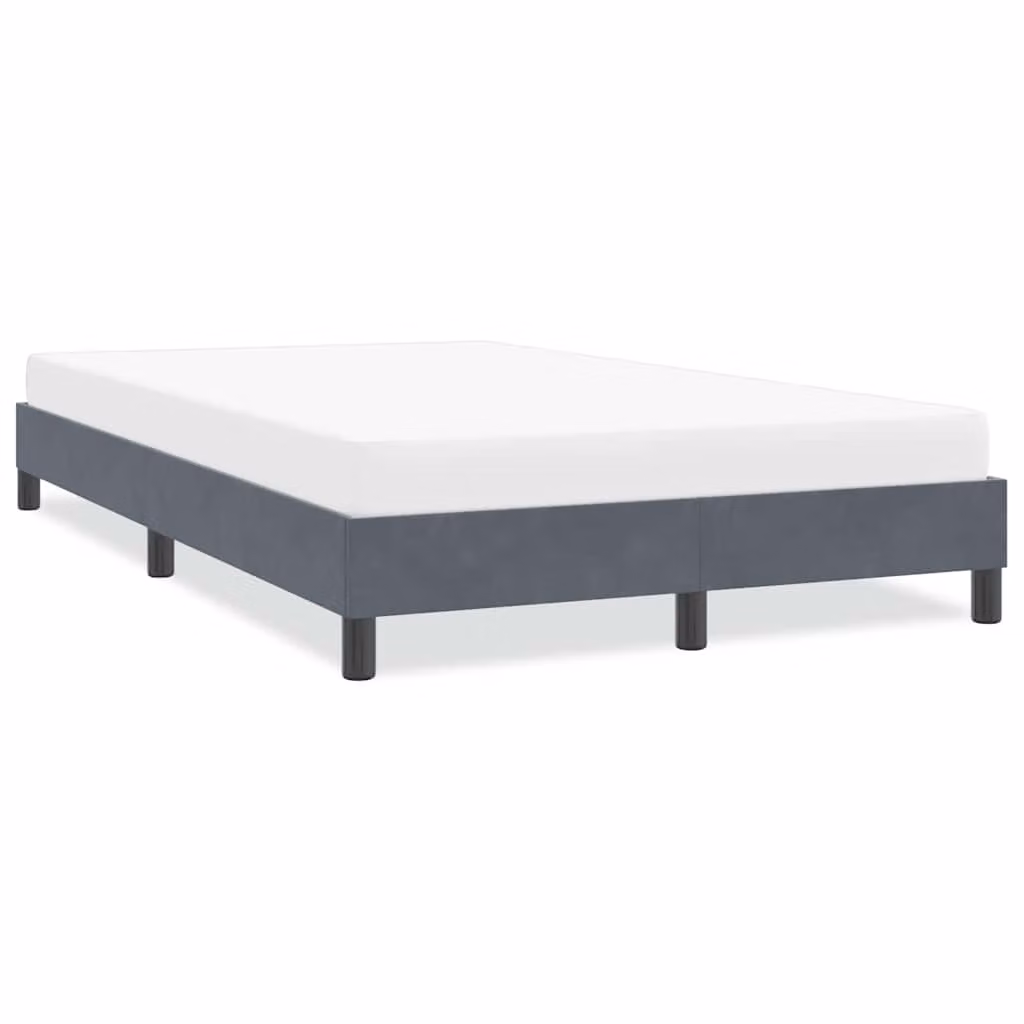 vidaXL Giroletto senza Materasso in Velluto Grigio con Doghe in Legno L/P/H: 120 x 213 x 25 cm