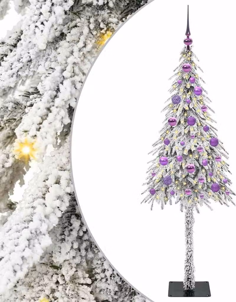 Albero di Natale con 150 LED bianchi da 150 cm in PE e acciaio