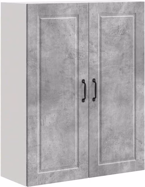 Armadio da cucina moderno con ripiani pratici 80 x 31 x 100 cm in legno multistrato grigio cemento 02_0054487