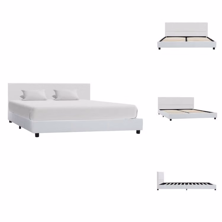 vidaXL Struttura letto in Pelle finta bianca 140x200 cm - Letti e strutture letto