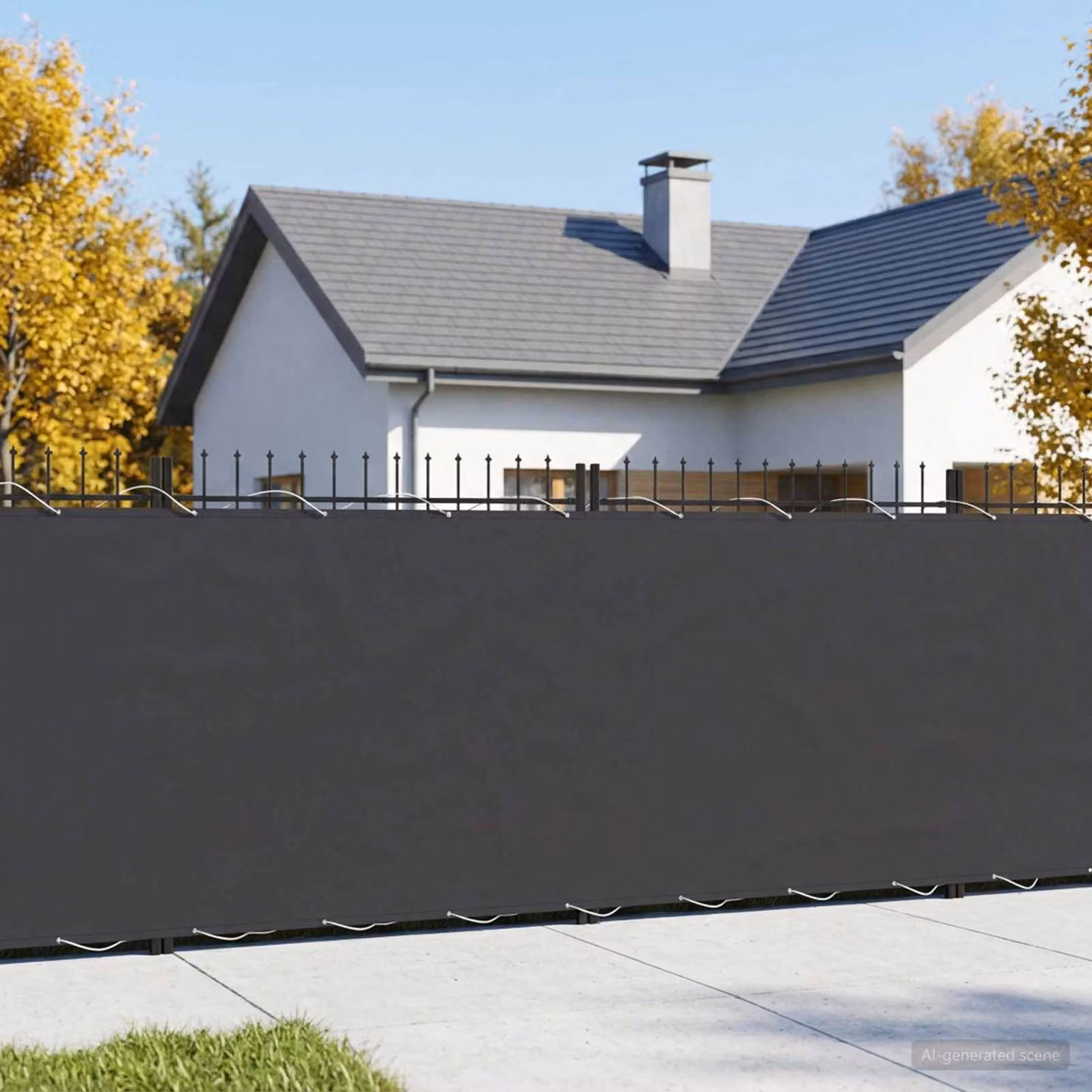 Schermo di privacy per balcone vidaXL in poliestere e alluminio, colore antracite, H: 180 cm, L: 600 cm
