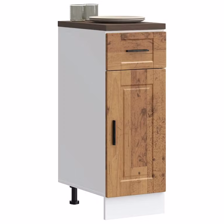 Base da cucina moderna vidaXL in legno multistrato e MDF, colore marrone, L: 46,0 cm, P: 30,0 cm, H: 81,5 cm