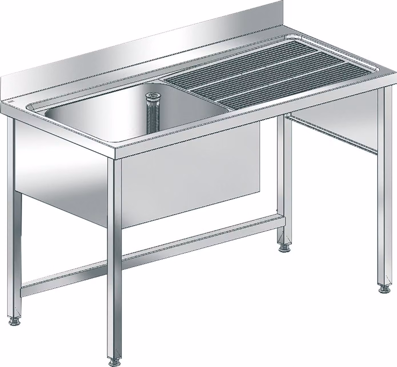 Lavello commerciale KWC AR, MAXIMA, acciaio inox, telaio a scomparsa, 1400x1000x700 mm