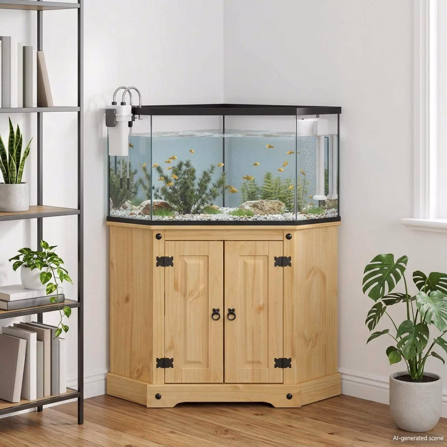 vidaXL Supporto per Acquario CORONA in Legno di Pino Cerato, Marrone, L/P/H: 70 x 70 x 73 cm