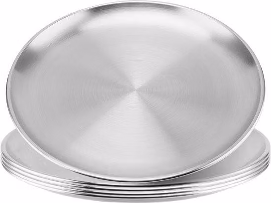 Set di pentole in acciaio inossidabile - 5 pezzi - 26 cm - Fondo antiscivolo - Impilabili - Teglia rotonda per la cottura