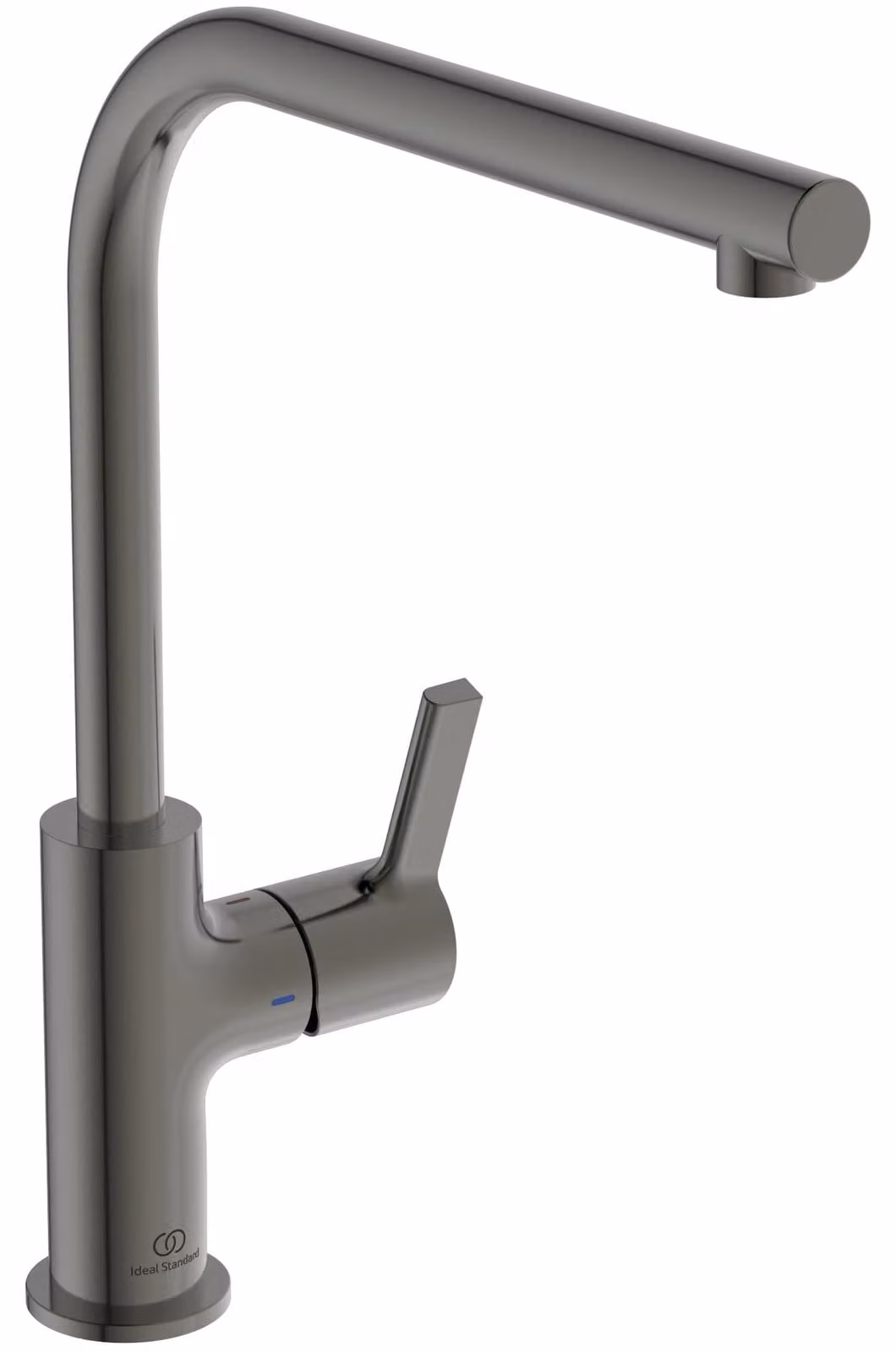Miscelatore da cucina, con bocchetta a "L" girevole, magnetico, grigio, monoblocco