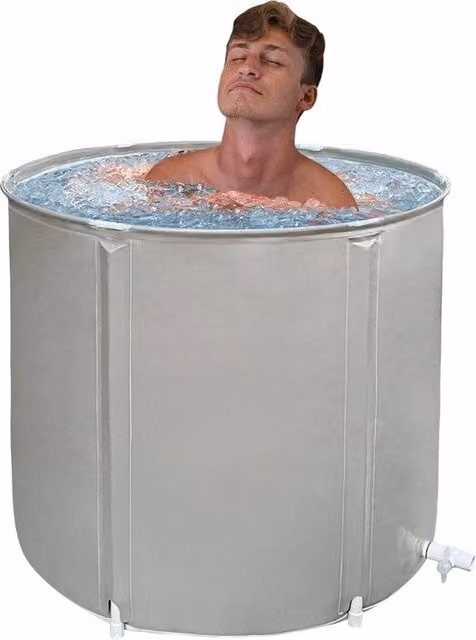 Bagno ghiaccio 80 cm XL - Con Cappotto Isolante - Ripiegabile e Inclinabile - Bagno - Vasca da sedere - Bagno con ghiaccio - Vasca a immersione