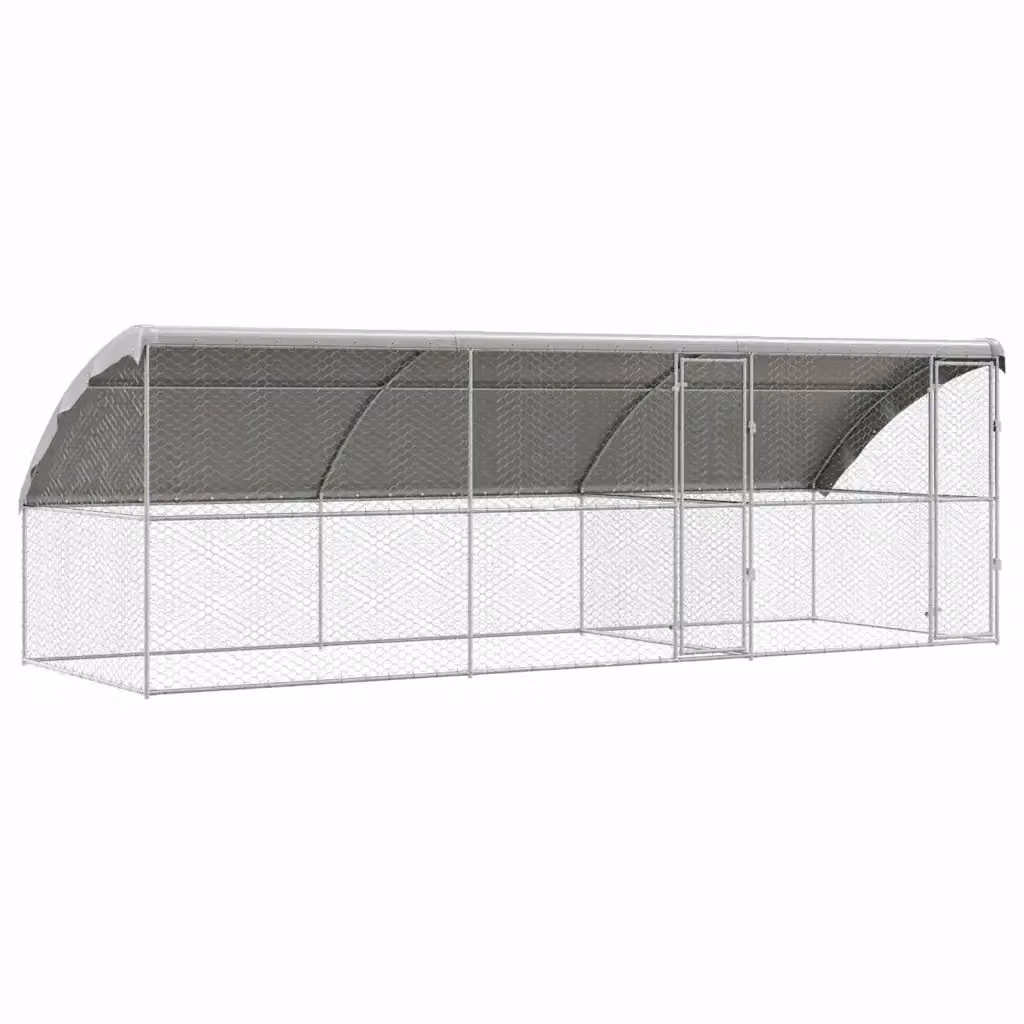 Set di 3 cuccie per cani vidaXL in metallo argento resistente alle intemperie L/P/H: 6 x 2 x 2 m – 2