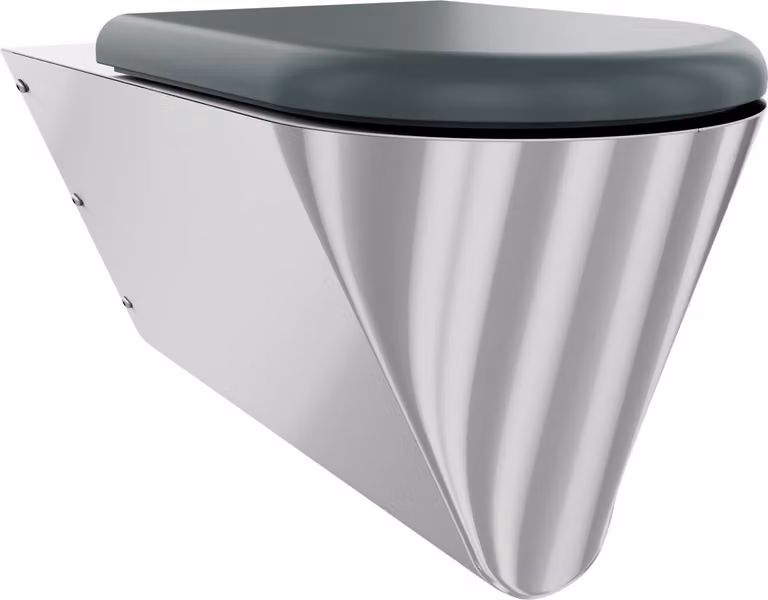 KWC AR T-WC, CAMPUS, acciaio inossidabile, sospeso, 360x407x700 mm, sedile grigio, senza barriere