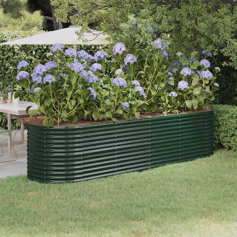Letto rialzato da giardino vidaXL in acciaio zincato verde L: 296 cm, P: 80 cm, H: 68 cm