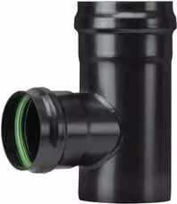 Tubo T per canna fumaria ridotto da 10 cm a 80 mm femmina-femmina per pellet Light Save Fumisteria Nero opaco PN1005 8F