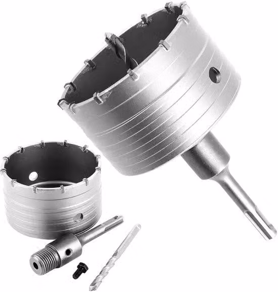 Set di punte per trapano a percussione per cemento con adattatore SDS-Plus