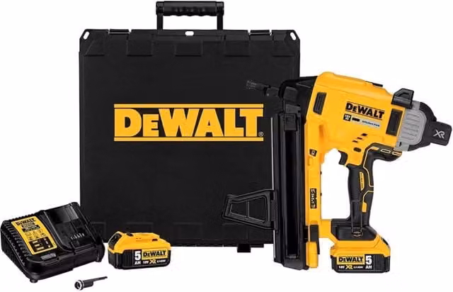Chiodatrice DeWalt DCN890P2 Gialla con 2 batterie da 5,0 Ah e caricabatterie DCB115 in valigetta