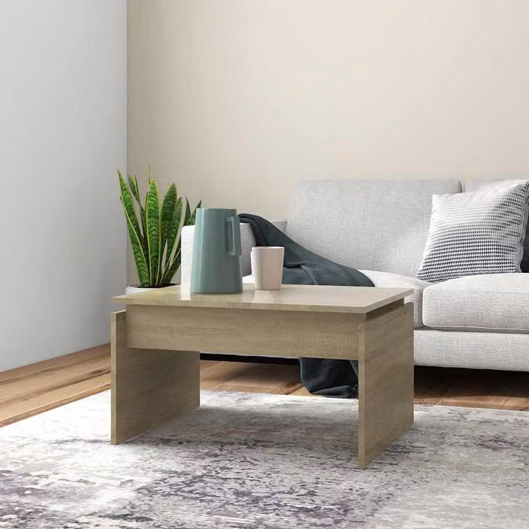 vidaXL Tavolino da Salotto Moderno in Legno Rovere, L 68 cm x P 50 cm x H 38 cm