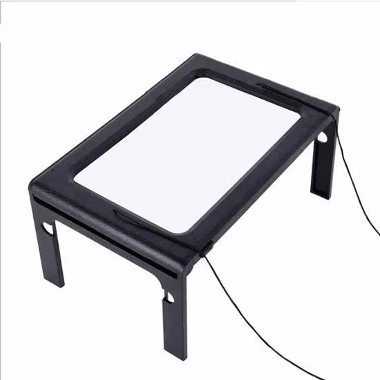 Lente d'ingrandimento acrilica migliorata con supporto a mani libere - Grande lente rettangolare con ingrandimento 5x e illuminazione a 50 LED, pieghevole, ideale per l'ufficio e i viaggi