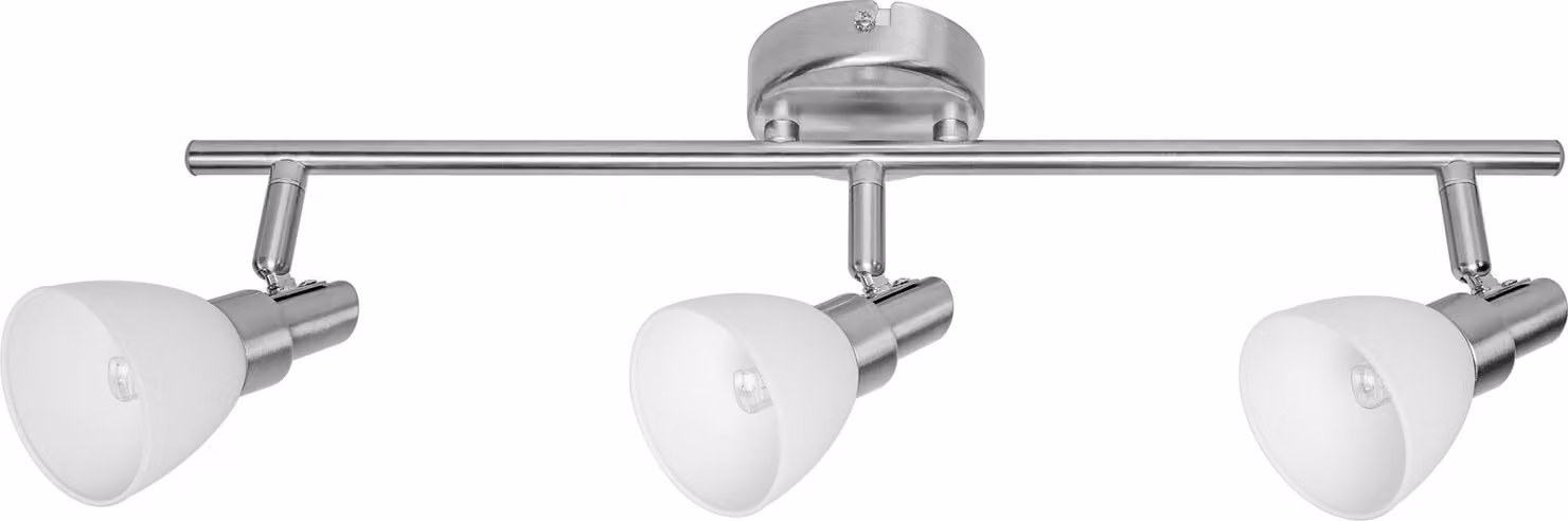 OSRAM Faretto LED G9 a 3 luci, luce bianca calda (2700 K), LED OSRAM, 5,7W, orientabile, diffusori in vetro, design in nichel, 600lm