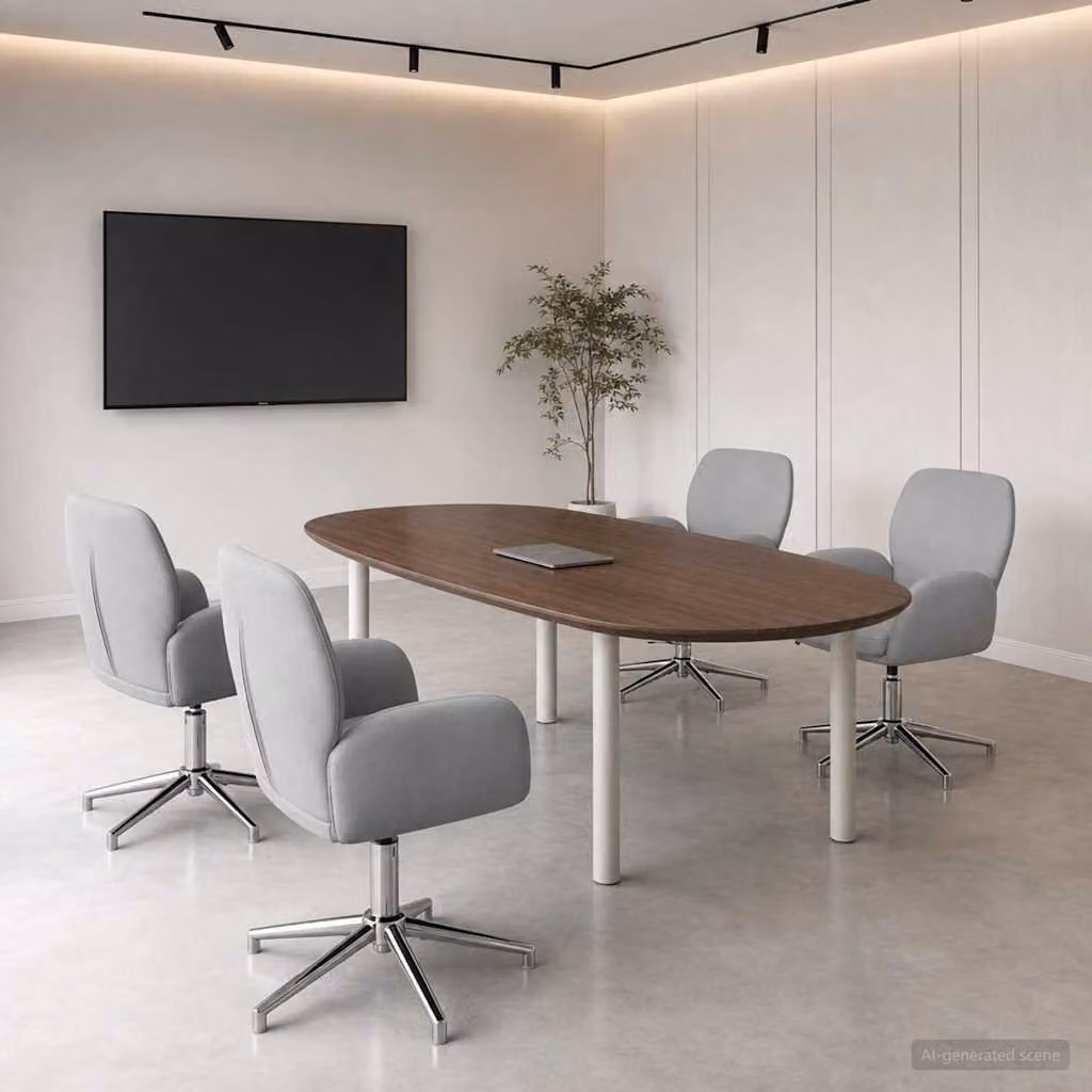 Set di 4 sedie da scrivania girevoli vidaXL in tessuto grigio, L/P/H: 54 x 58 x 90 cm