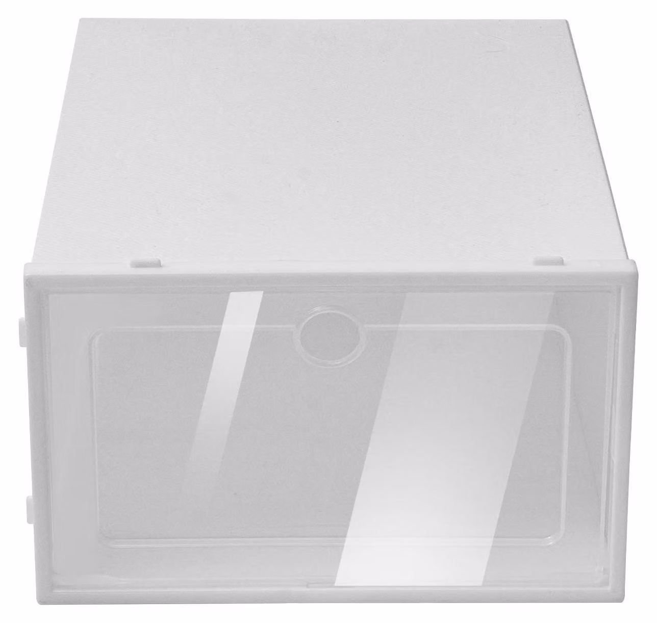 Scatole per scarpe, set da 24 pezzi - Scatole impilabili - Plastica trasparente - Pieghevoli - Ideali per armadi e camere da letto - Perfette per piccoli spazi - Colore: bianco