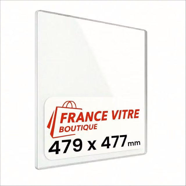 479 x 477 x 4 mm - Vetro per stufa a legna - vetro camino di ricambio - vetro per caminetto resistente al fuoco - France Vitre