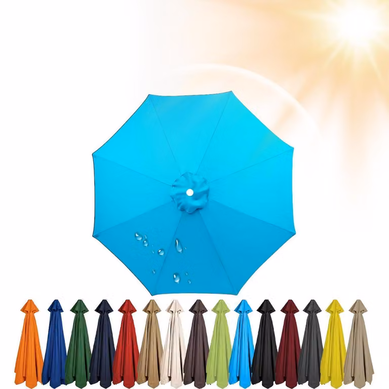 Copertura di ricambio per ombrellone, 2m - 3,5m, con 6/8 stecche, protezione UV, colore blu