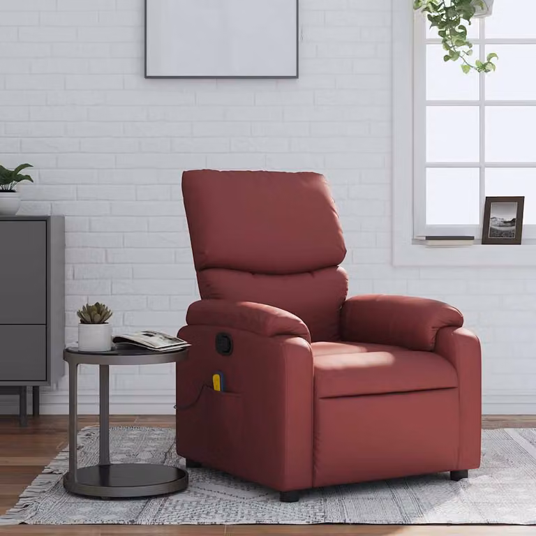 vidaXL Poltrona Relax Reclinabile in Similpelle Rossa con Braccioli