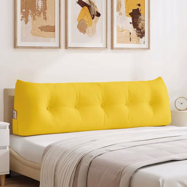 Cuscino per schiena ergonomico vidaXL Giallo con rivestimento rimovibile L: 160 cm, P: 24 cm, H: 50 cm