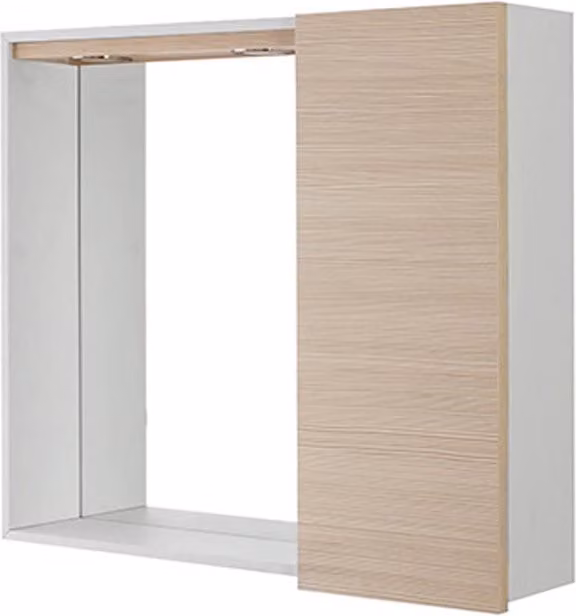 Specchiera da bagno con anta e faretti LED Linea Stella Feridras colore Larice