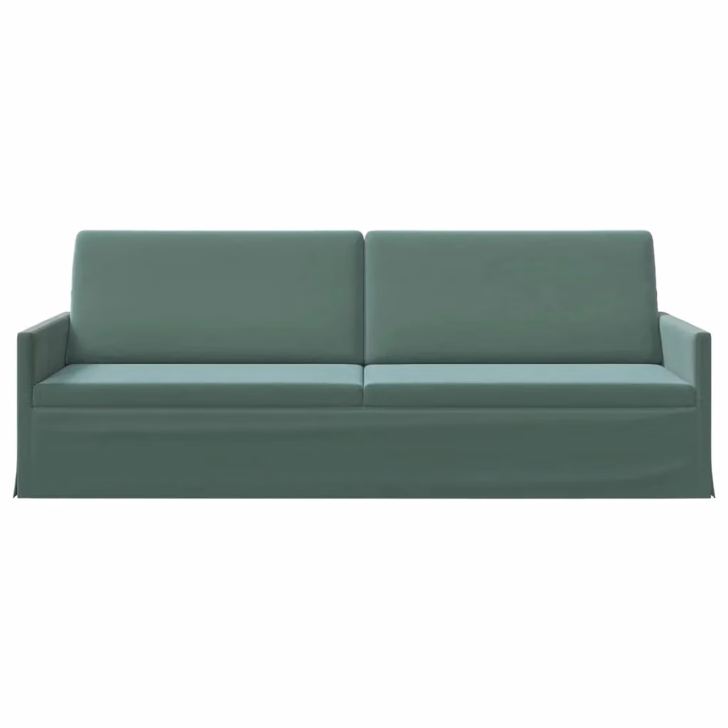 Divano a 3 posti moderno vidaXL in velluto verde con struttura in metallo L: 220 cm, P: 81 cm, H: 82 cm – 2