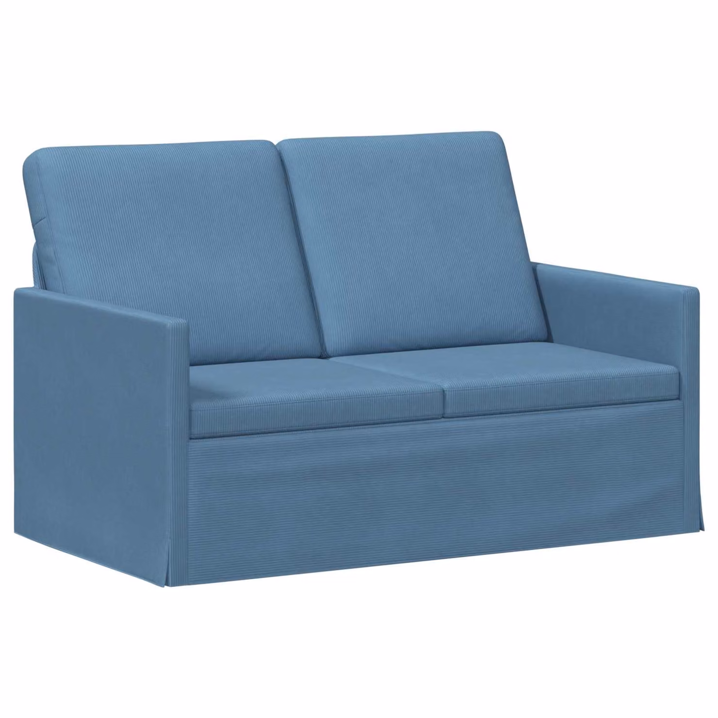 Divano a 2 posti vidaXL Blu in tessuto a coste con struttura in metallo L: 130 cm, P: 81 cm, H: 82 cm