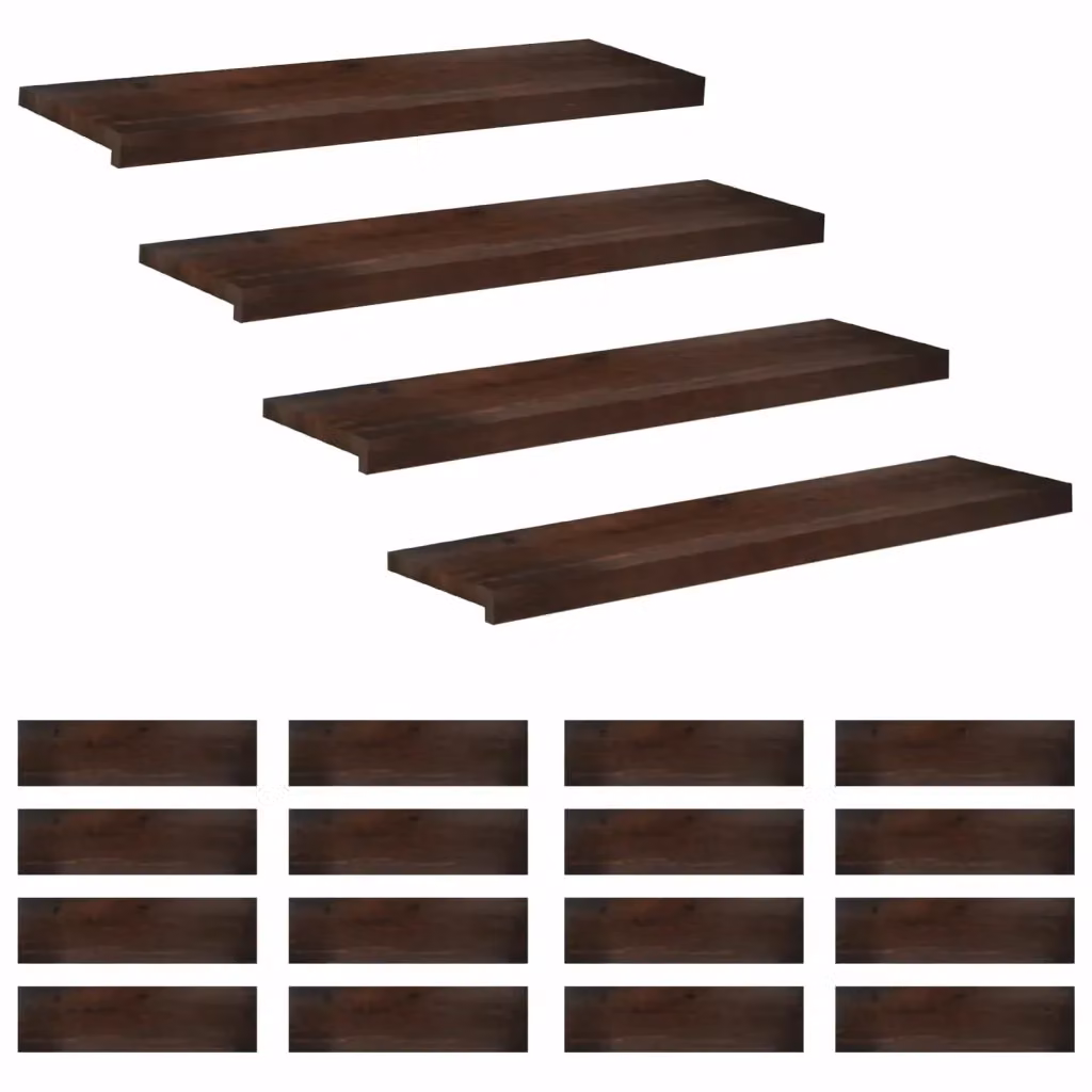 Set di 20 tappeti per scale vidaXL moderni, marrone, L 100 x P 25 x H 2 cm – 2