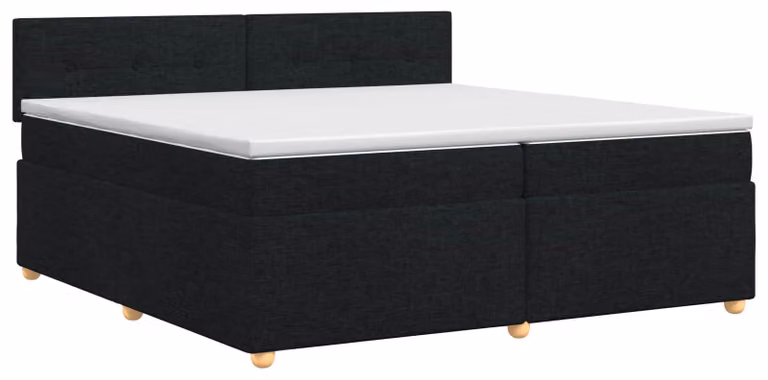 Letto a molle con materasso nero 200 x 200 cm in tessuto