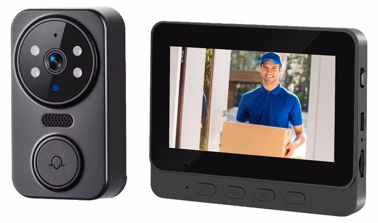 Citofono, installazione wireless, visione notturna a infrarossi, display da 4,3 pollici