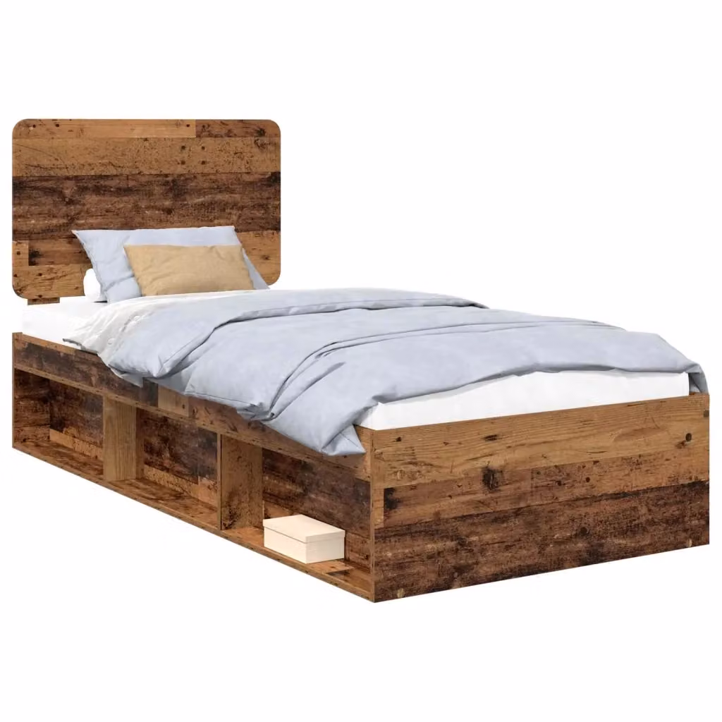 Struttura letto moderna vidaXL in pino massello color marrone L/P/H: 190 x 80 x 78 cm – 2